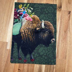 Celebratory Bison Tea Towel